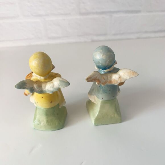 Vtg Angel Musicians Figurines Germany Saxophone Horn Violin Set of 2 Instruments - Picture 5 of 7